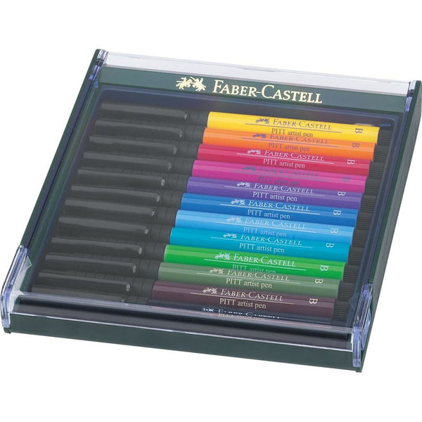 Load image into Gallery viewer, Faber-Castell PITT Artist Brush Pen Set of 12 (Intensive Colour), Faber-Castell, Brush Pen, faber-castell-pitt-artist-brush-pen-set-of-12-intensive-colour, , Cityluxe
