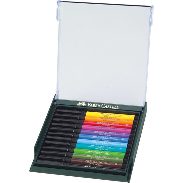 Load image into Gallery viewer, Faber-Castell PITT Artist Brush Pen Set of 12 (Intensive Colour), Faber-Castell, Brush Pen, faber-castell-pitt-artist-brush-pen-set-of-12-intensive-colour, , Cityluxe
