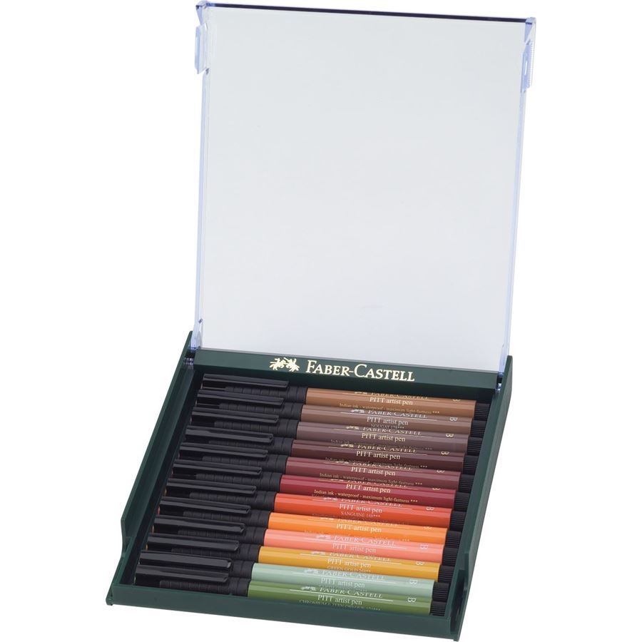 Faber-Castell PITT Artist Brush Pen Set of 12 (Autumn Colour) — side view