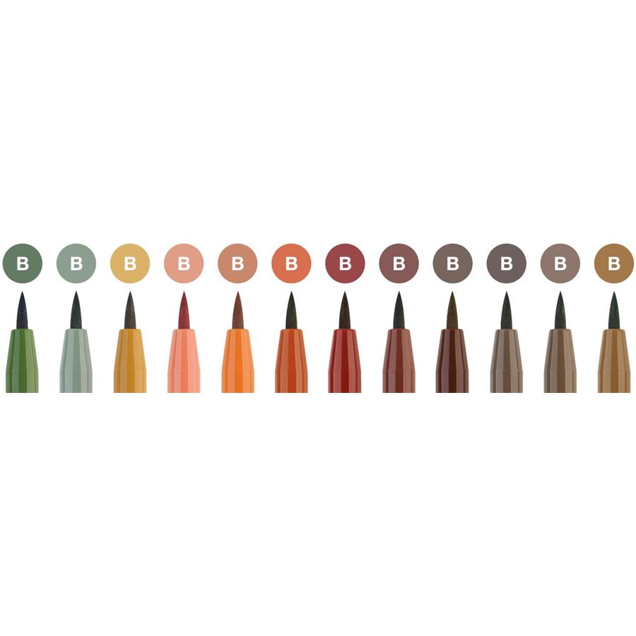 Faber-Castell PITT Artist Brush Pen Set of 12 (Autumn Colour) — detail view