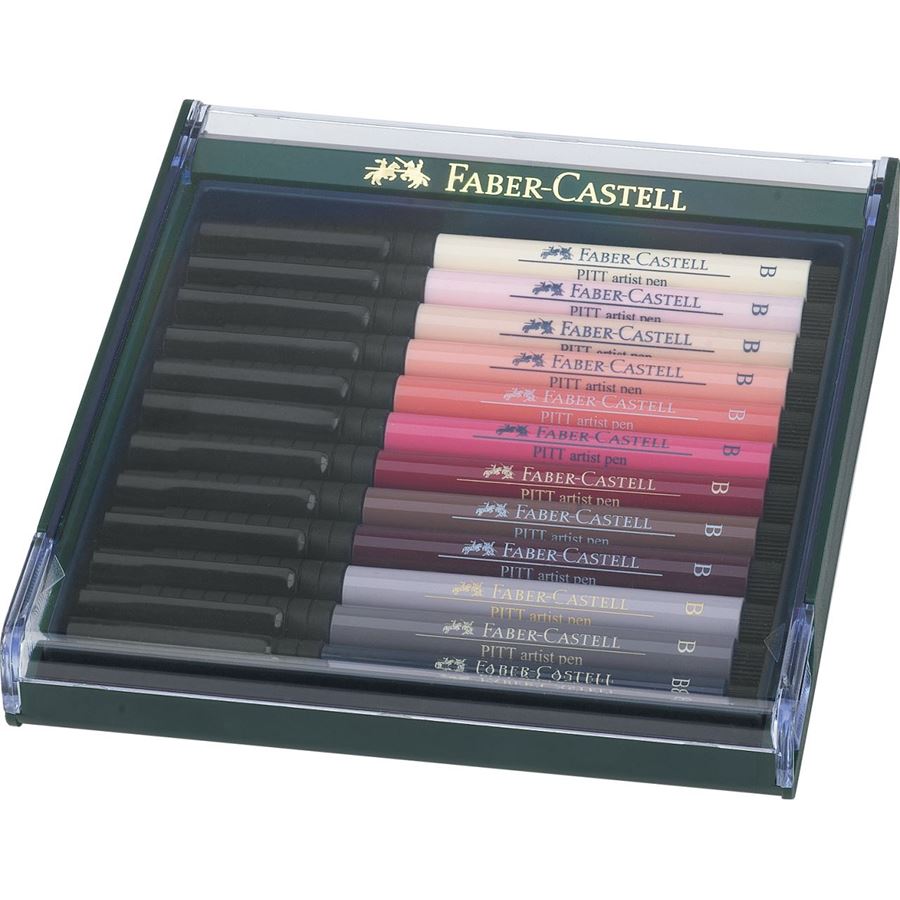Faber-Castell PITT Artist Brush Pen Set of 12 (Portrait Colour), Faber-Castell, Brush Pen, faber-castell-pitt-artist-brush-pen-set-of-12-portrait-colour, Drawing, Cityluxe