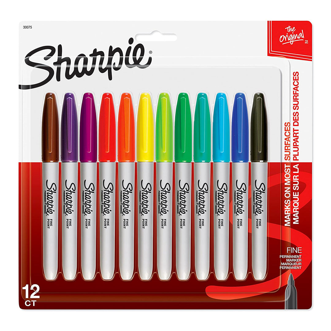 Sharpie Fine Point Permanent Markers Assorted Set of 12, Sharpie, Marker, sharpie-fine-point-permanent-markers-assorted-set-of-12, Multicolour, Cityluxe