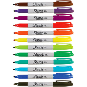Sharpie Fine Point Permanent Markers Assorted Set of 12, Sharpie, Marker, sharpie-fine-point-permanent-markers-assorted-set-of-12, Multicolour, Cityluxe