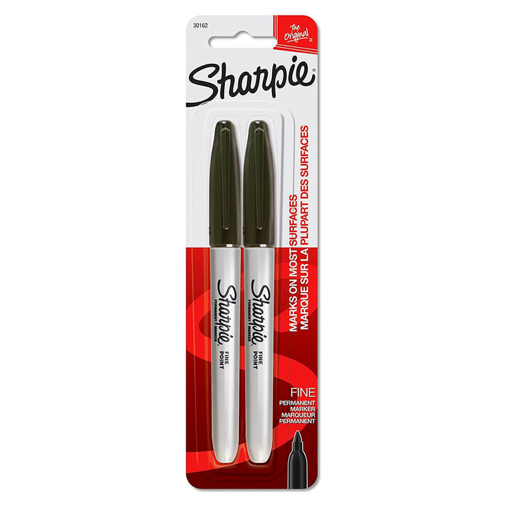 Sharpie Fine Point Permanent Markers Black Set of 2 — front view