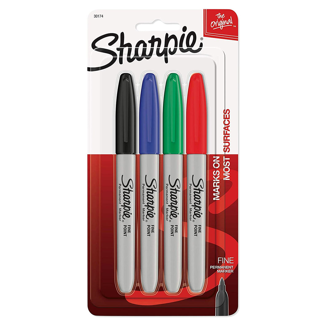 Sharpie Fine Point Permanent Markers Assorted Set of 4, Sharpie, Marker, sharpie-fine-point-permanent-markers-assorted-set-of-4, Multicolour, Cityluxe