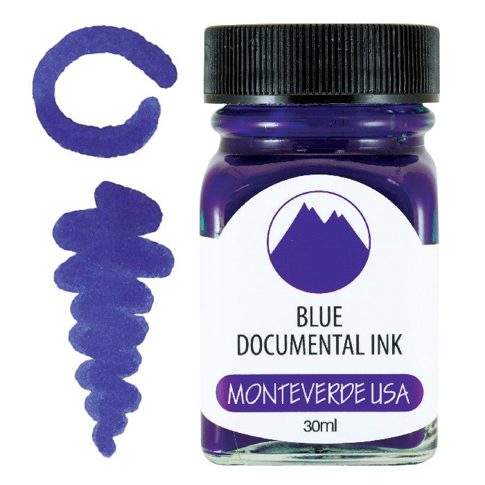 Monteverde 30ml Ink Bottle Documental Permanent Blue — bottle front