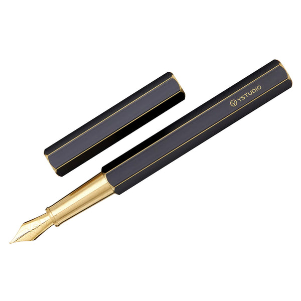 이미지를 갤러리 뷰어에 로드 , Ystudio Classic Revolve Fountain Pen Black, Ystudio, Fountain Pen, ystudio-classic-revolve-fountain-pen-black, Black, can be engraved, Cityluxe
