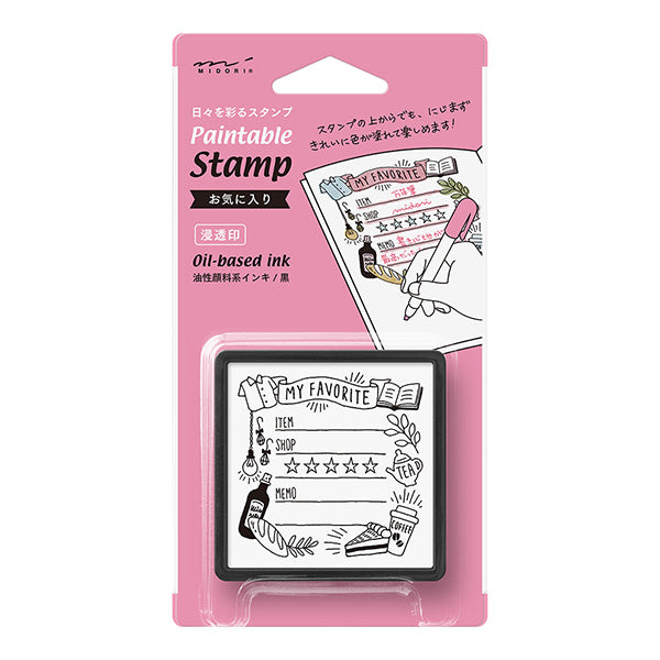 Load image into Gallery viewer, Midori Paintable Stamp Pre-inked My favorite, Midori, Stamp, midori-paintable-stamp-pre-inked-my-favorite, , Cityluxe
