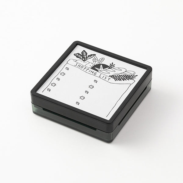 Midori Paintable Stamp Pre-inked Shopping list — side view