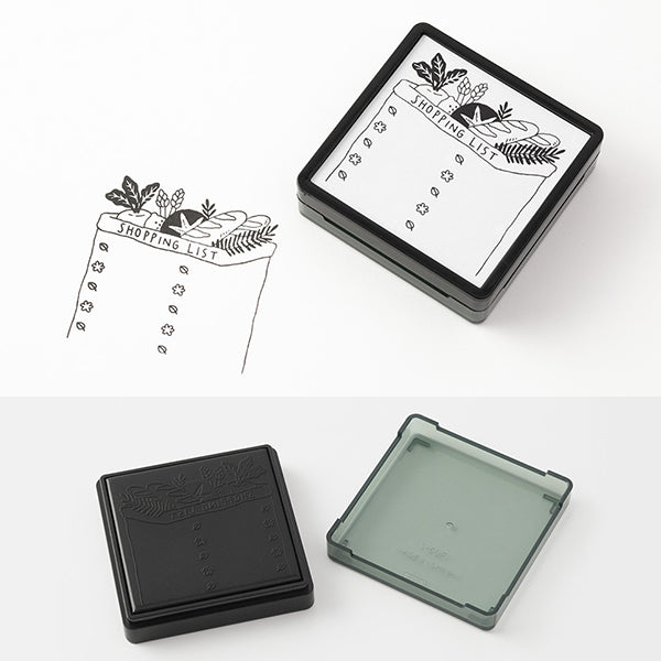 Midori Paintable Stamp Pre-inked Shopping list — detail view
