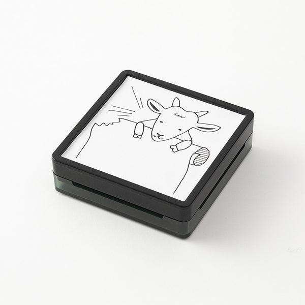 Midori Paintable Stamp Pre-inked Goat — side view