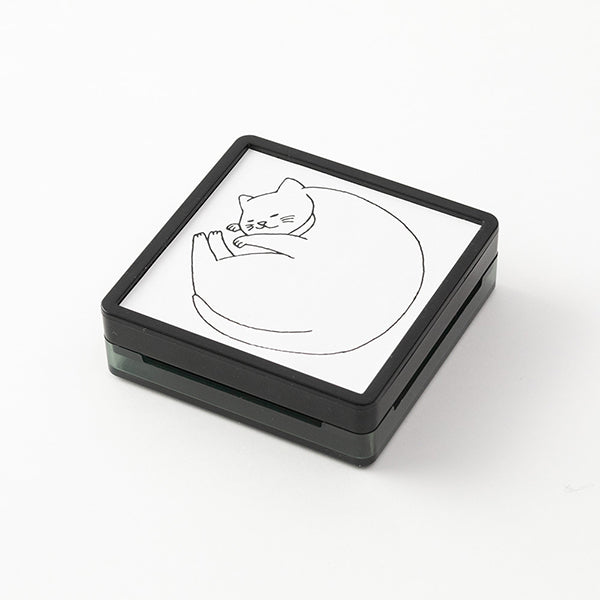 Midori Paintable Stamp Pre-inked Cat — side view