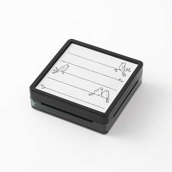 Midori Paintable Stamp Pre-inked Bird — side view