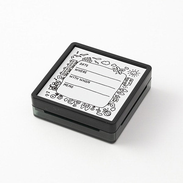 Midori Paintable Stamp Pre-inked Going-out Record — side view