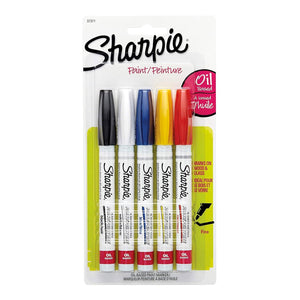 Sharpie Oil Base Paint Marker Coloured Set of 5, Sharpie, Marker, sharpie-oil-base-paint-marker-coloured-set-of-5, Black, Blue, Multicolour, Red, White, Yellow, Cityluxe