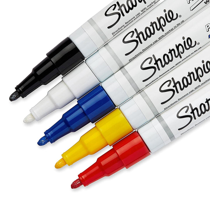 Sharpie Oil Base Paint Marker Coloured Set of 5, Sharpie, Marker, sharpie-oil-base-paint-marker-coloured-set-of-5, Black, Blue, Multicolour, Red, White, Yellow, Cityluxe