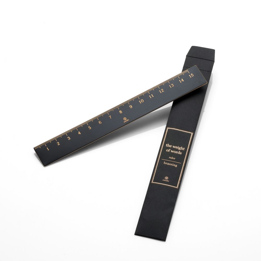 Ystudio Brassing Ruler — with packaging