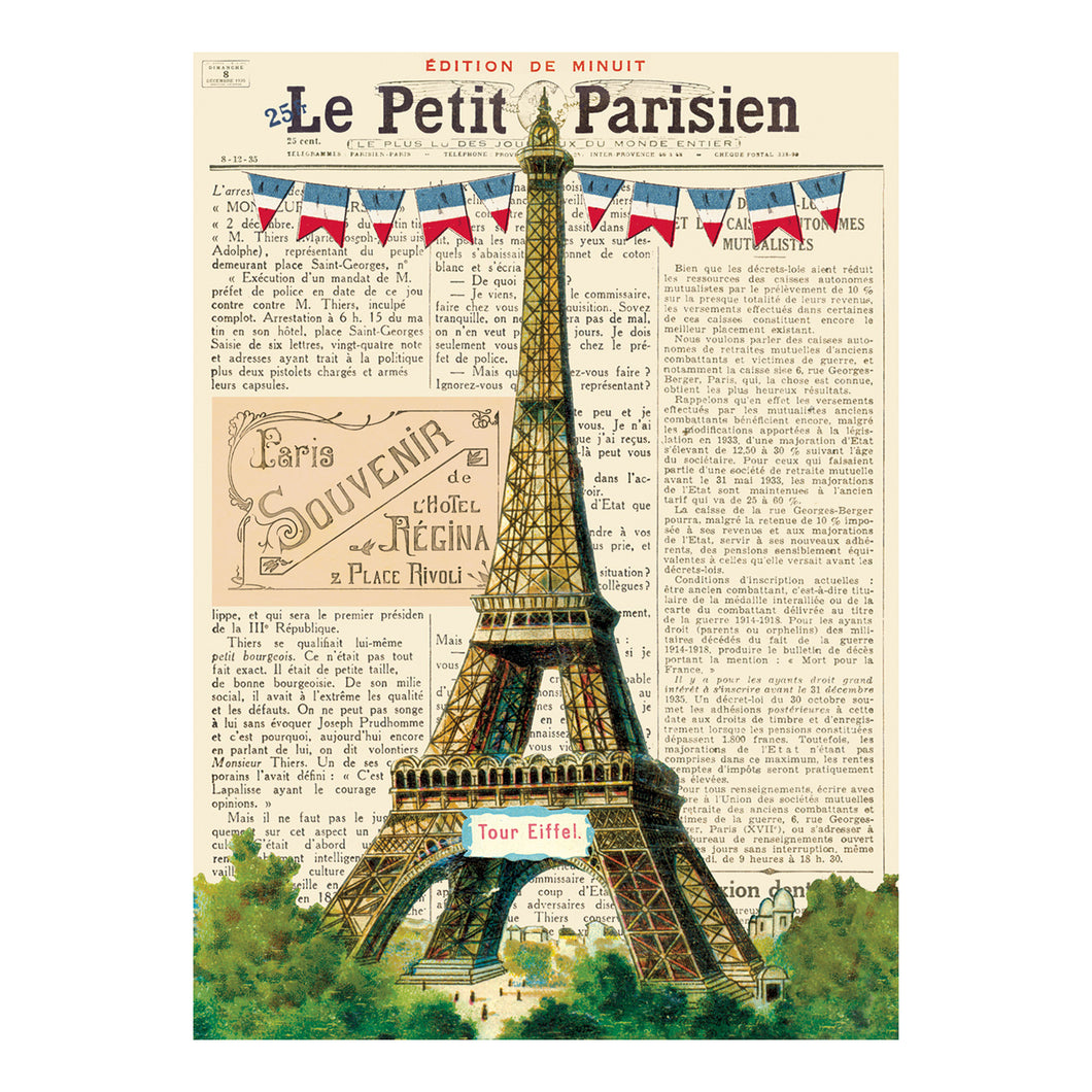 Cavallini Wrapping Paper Eiffel Tower 3, Cavallini, Wrapping Paper, cavallini-wrapping-paper-eiffel-tower-3, , Cityluxe
