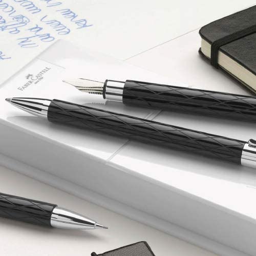 Faber-Castell Ambition Fountain Pen Rhombus Black (FPD 2024) — writing at an angle