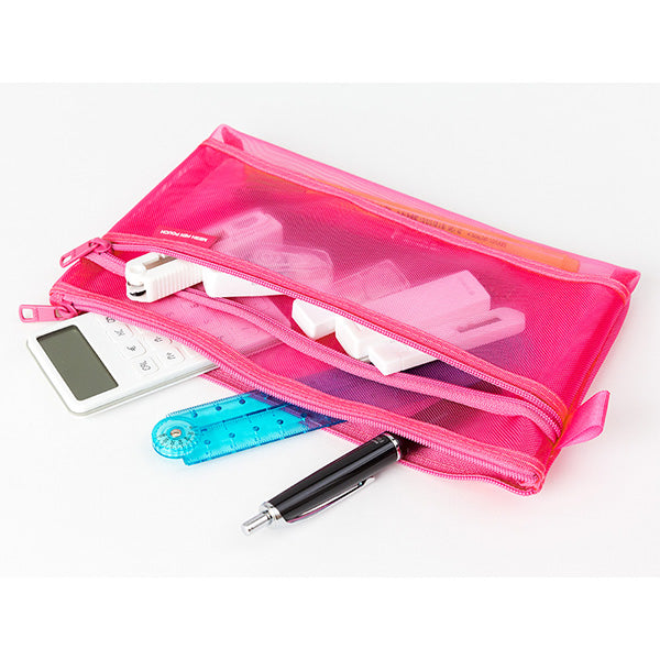 Load image into Gallery viewer, Midori CL Mesh Pen Pouch Pink, Midori, Pen Case, midori-cl-mesh-pen-pouch-pink, , Cityluxe
