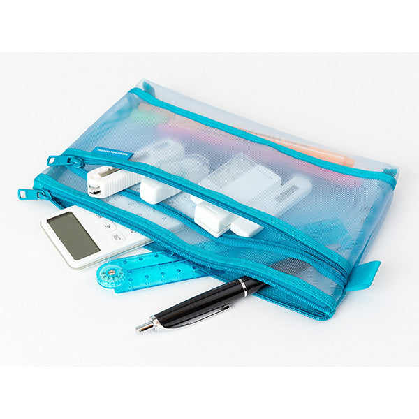 Load image into Gallery viewer, Midori CL Mesh Pen Pouch Blue, Midori, Pen Case, midori-cl-mesh-pen-pouch-blue, , Cityluxe

