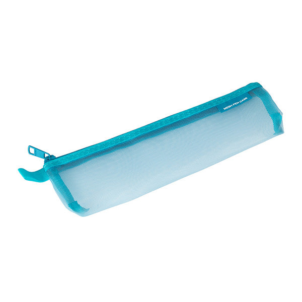 Midori CL Mesh Mini Pen Pouch Blue — side view
