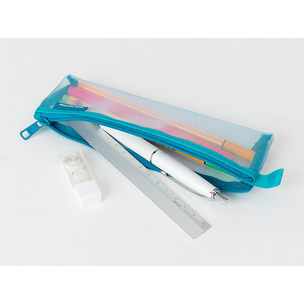Midori CL Mesh Mini Pen Pouch Blue — detail view