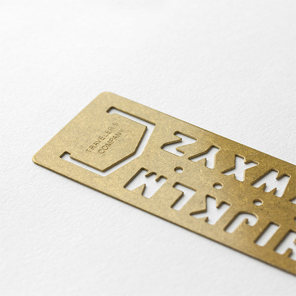 Load image into Gallery viewer, Traveler&#39;s Company Brass Template Bookmark Alphabet, Traveler&#39;s Company, Template, travelers-company-brass-template-bookmark-alphabet, For Travellers, Traveler, Cityluxe
