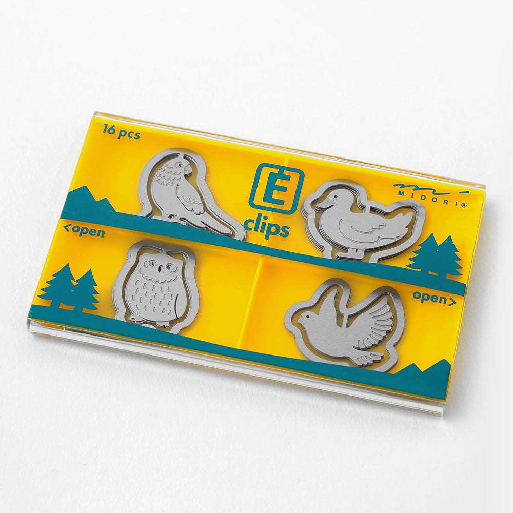 Midori E-Clips Paper Clip Etching Clips Dog / Cat / Rabbit / Bird / Zoo / Dinosaur/ Fruit/ Stationary