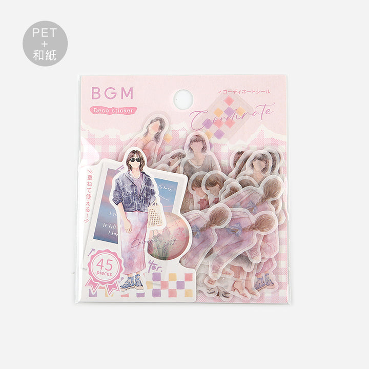 BGM Person Watercolor Pink Coordinating Sticker Seal — BGM decorative sticker — for journaling, planners and scrapbooking, at Cityluxe Singapore