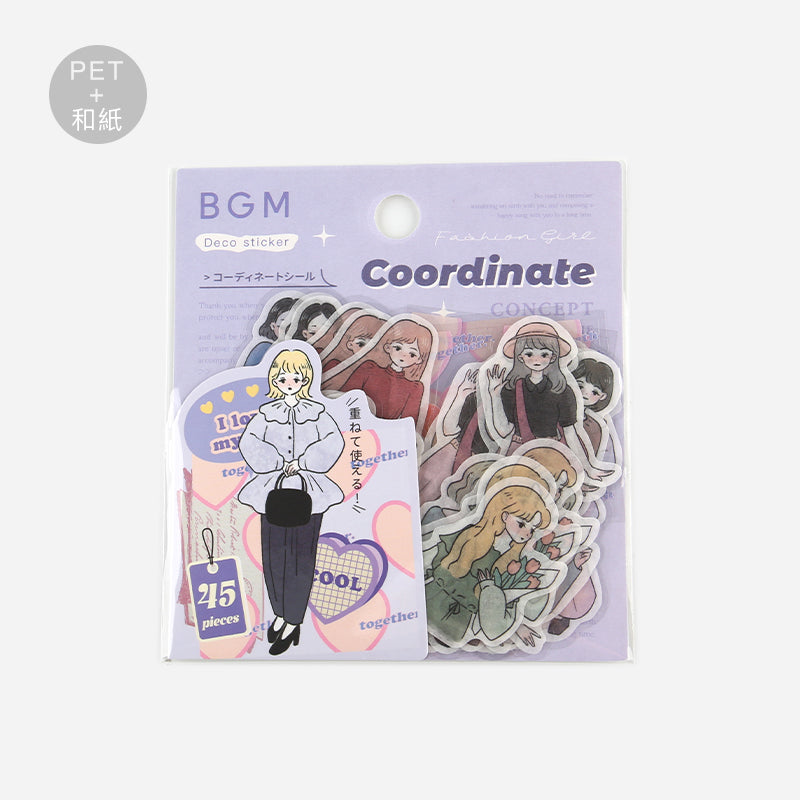 BGM Character Line Drawing Maiden Coordinating Sticker Seal Sticker Seal