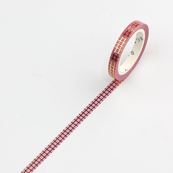 Load image into Gallery viewer, BGM Pink Check Washi Tape, BGM, Washi Tape, bgm-pink-check-washi-tape, , Cityluxe
