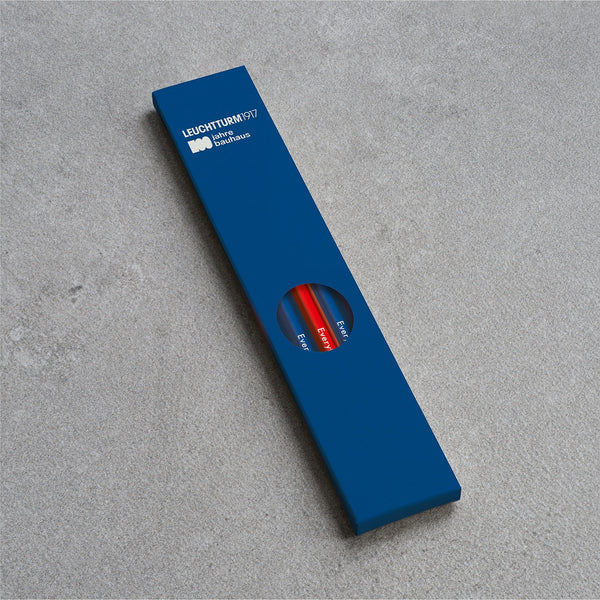 Leuchtturm1917 Bauhaus 100 Pencil Assorted Unit (4xRoyal Blue, 1xRed) — capped
