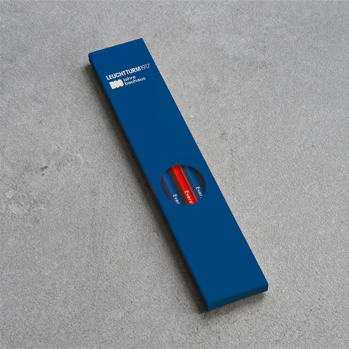 Leuchtturm1917 Bauhaus 100 Pencil Assorted Unit (4xRoyal Blue, 1xRed) — capped