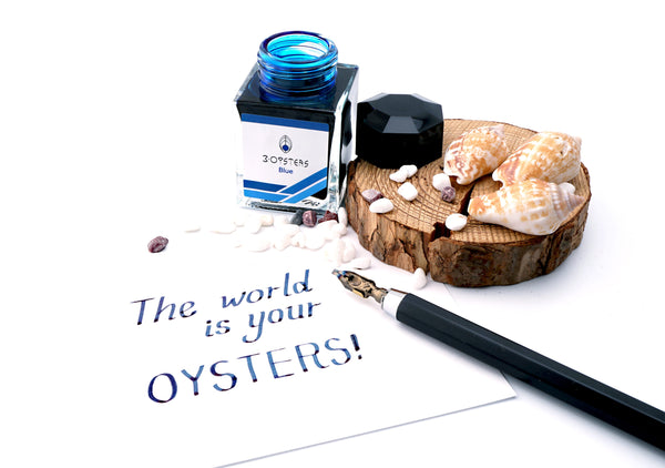 Load image into Gallery viewer, 3 Oysters Delicious 38ml Ink Bottle Blue, 3 Oysters, Ink Bottle, oysters-delicious-30ml-ink-bottle-blue, 3 Oysters I.COLOR.U, Blue, Ink &amp; Refill, Ink bottle, Pen Lovers, Cityluxe
