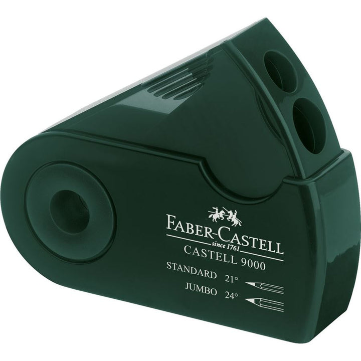 Faber-Castell Double Hole Sharpener (Green) — front view