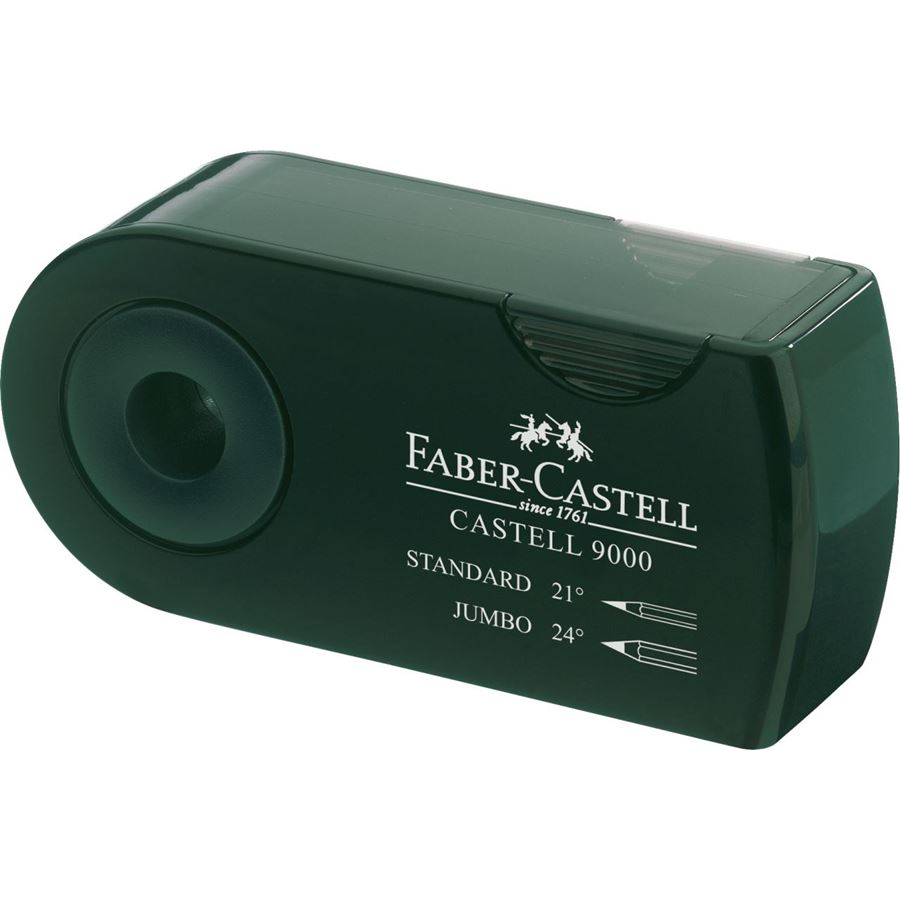 Faber-Castell Double Hole Sharpener (Green) — side view