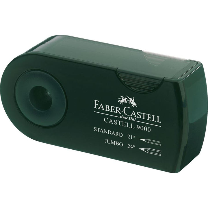 Faber-Castell Double Hole Sharpener (Green) — side view
