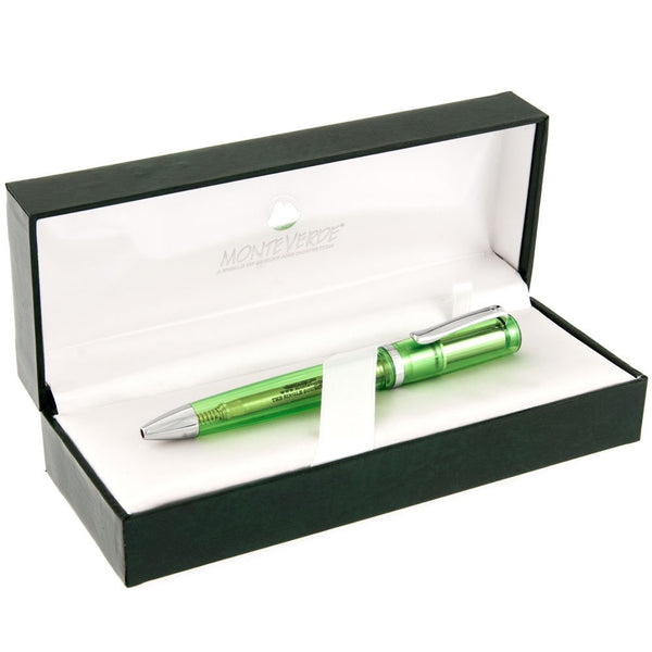将图片加载到图库查看器，Monteverde Artista Crystal Ballpoint Pen Lime Green, Monteverde, Ballpoint Pen, monteverde-artista-crystal-ballpoint-pen-lime-green, can be engraved, Green, mv pen, Cityluxe
