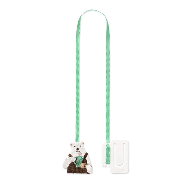 Midori Embroidery Bookmarker Polar Bear, Midori, Accessory for Schedule Planner, midori-embroidery-bookmarker-polar-bear, , Cityluxe