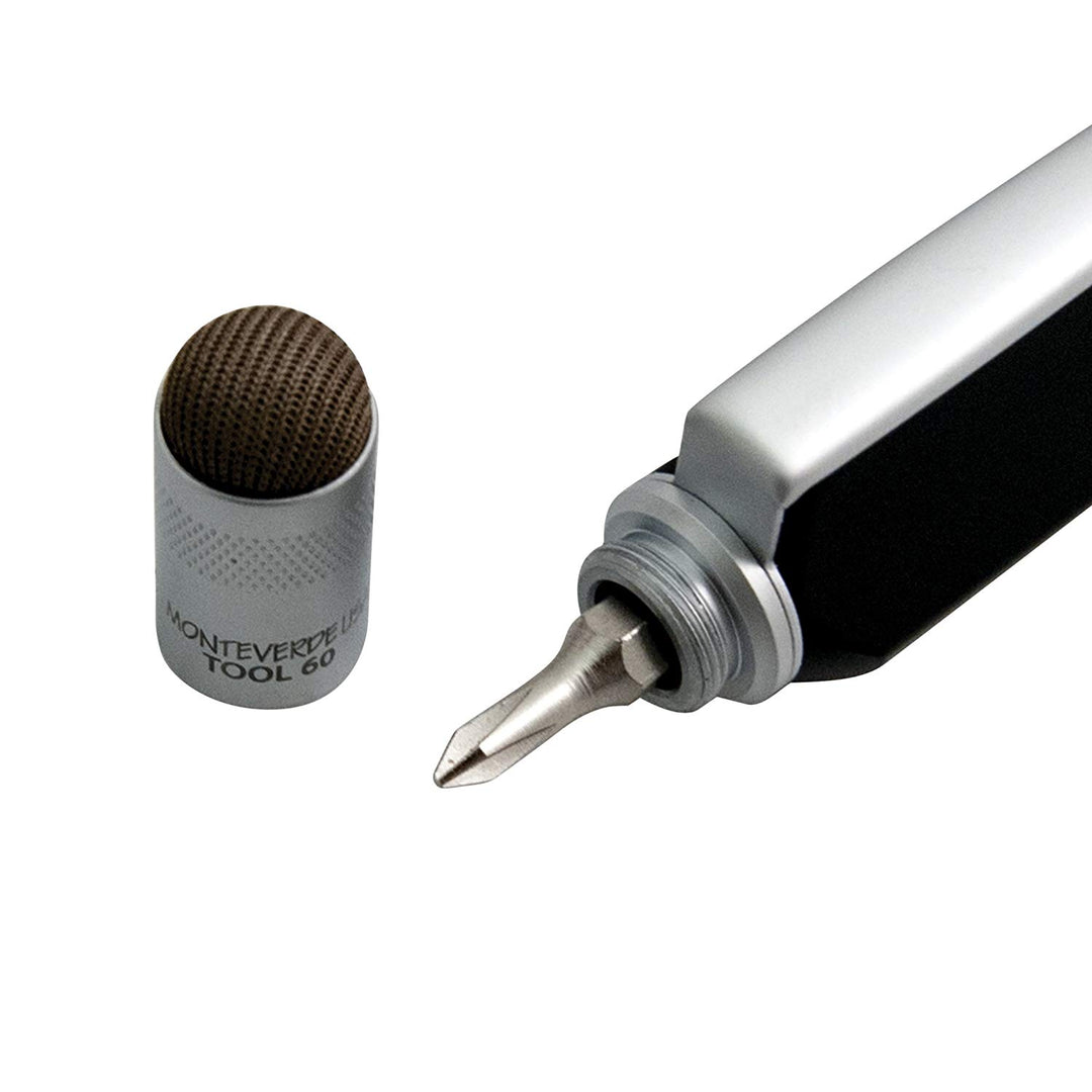 Monteverde Tool 60 Ballpoint Midnight Black — writing at an angle