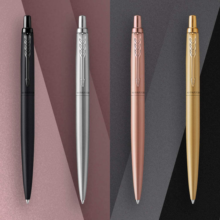 Parker Jotter XL Monochrome Stainless Steel Ballpoint Pen — barrel detail