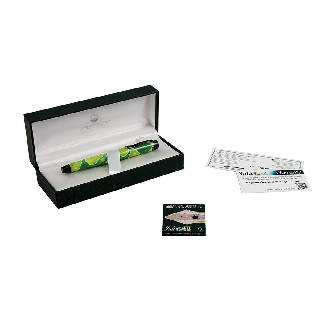 Monteverde Intima Fountain Pen Neon Green Medium — flat lay