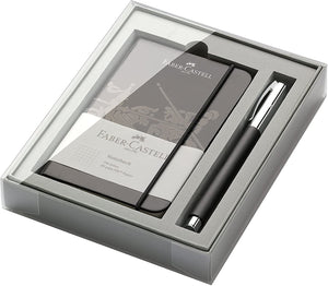 Faber-Castell Ambition Resin Rollerball Pen Black Promo Set With Notebook, Faber-Castell, Rollerball Pen, faber-castell-ambition-resin-rollerball-pen-black-promo-set-with-notebook, Black, can be engraved, Fine Writing, Cityluxe