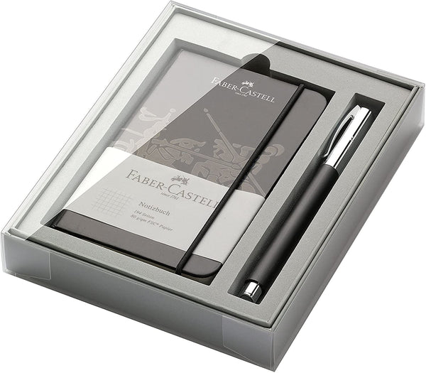 Load image into Gallery viewer, Faber-Castell Ambition Resin Rollerball Pen Black Promo Set With Notebook, Faber-Castell, Rollerball Pen, faber-castell-ambition-resin-rollerball-pen-black-promo-set-with-notebook, Black, can be engraved, Fine Writing, Cityluxe
