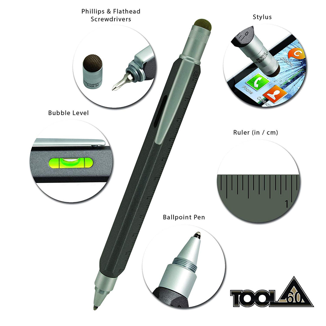 Monteverde Tool 60 Ballpoint Platinum Grey — with packaging