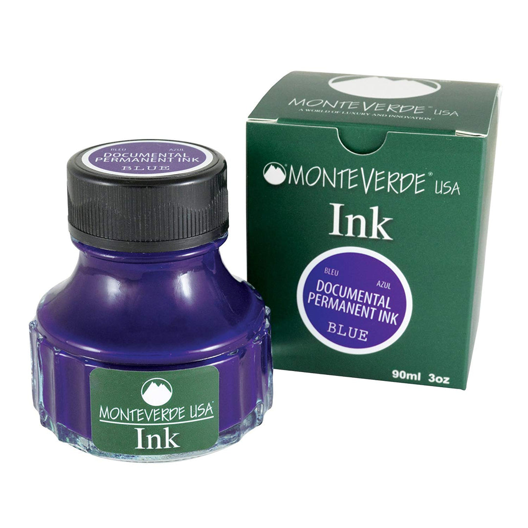 Monteverde 90ml Ink Bottle Document Permanent Blue, Monteverde, Ink Bottle, monteverde-90ml-ink-bottle-document-permanent-blue, Blue, Ink & Refill, mv pens, Cityluxe