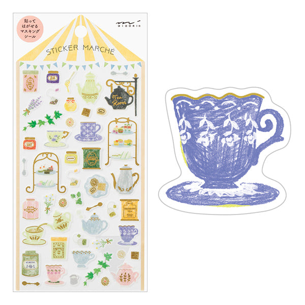 Midori Sticker 2372 Marché Tea — front view