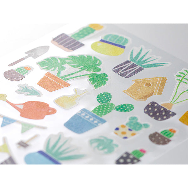 Midori Sticker 2377 Marché Cactus — with packaging