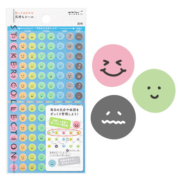 Midori Sticker 2388 Feeling Face, Midori, Sticker for Schedule Planner, midori-sticker-2388-feeling-face, , Cityluxe